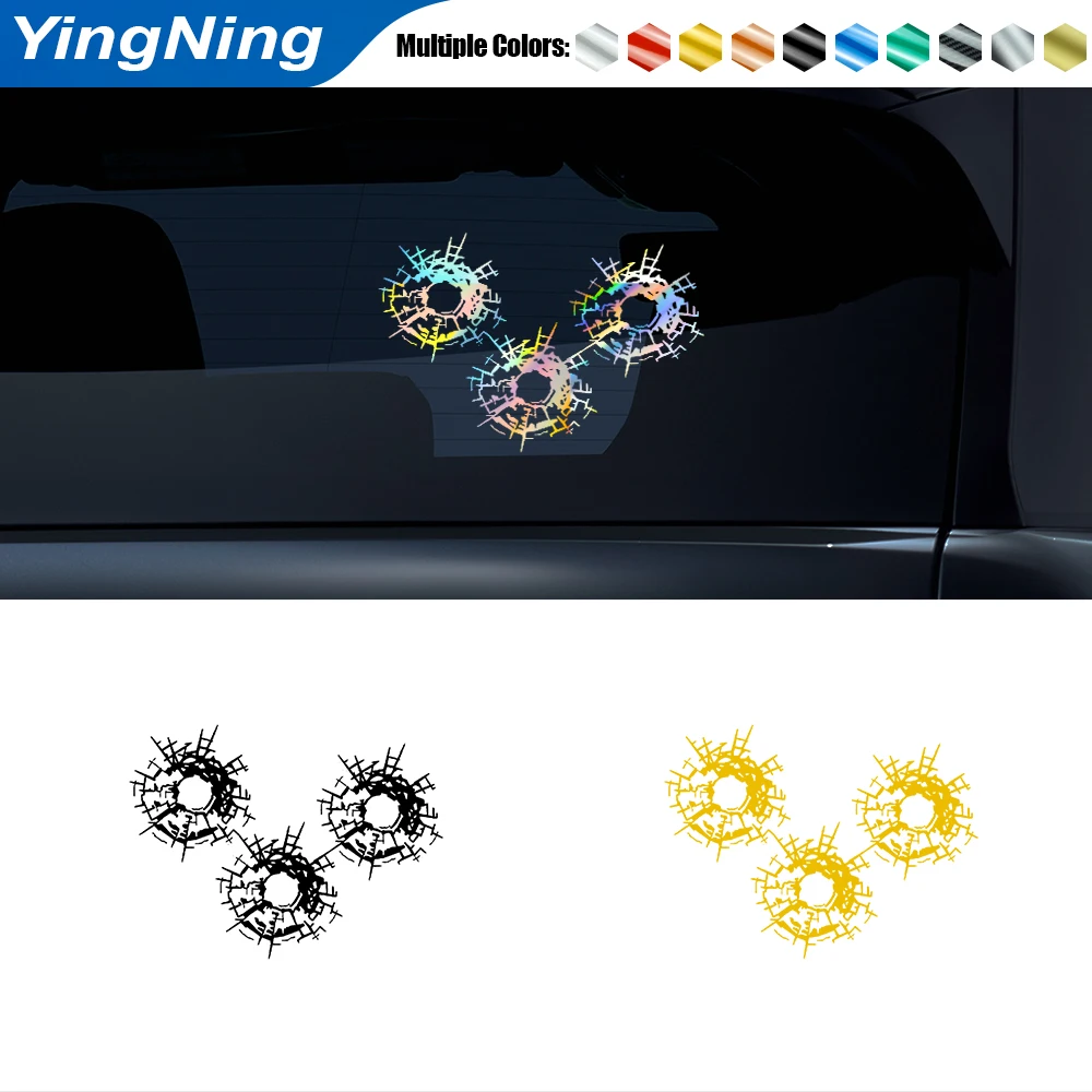 

Creative Bullet Holes Pattern Auto Reflective Sticker Car Bumper Body Rear Window Decorative Decal Car Vinyl Decal Accessories