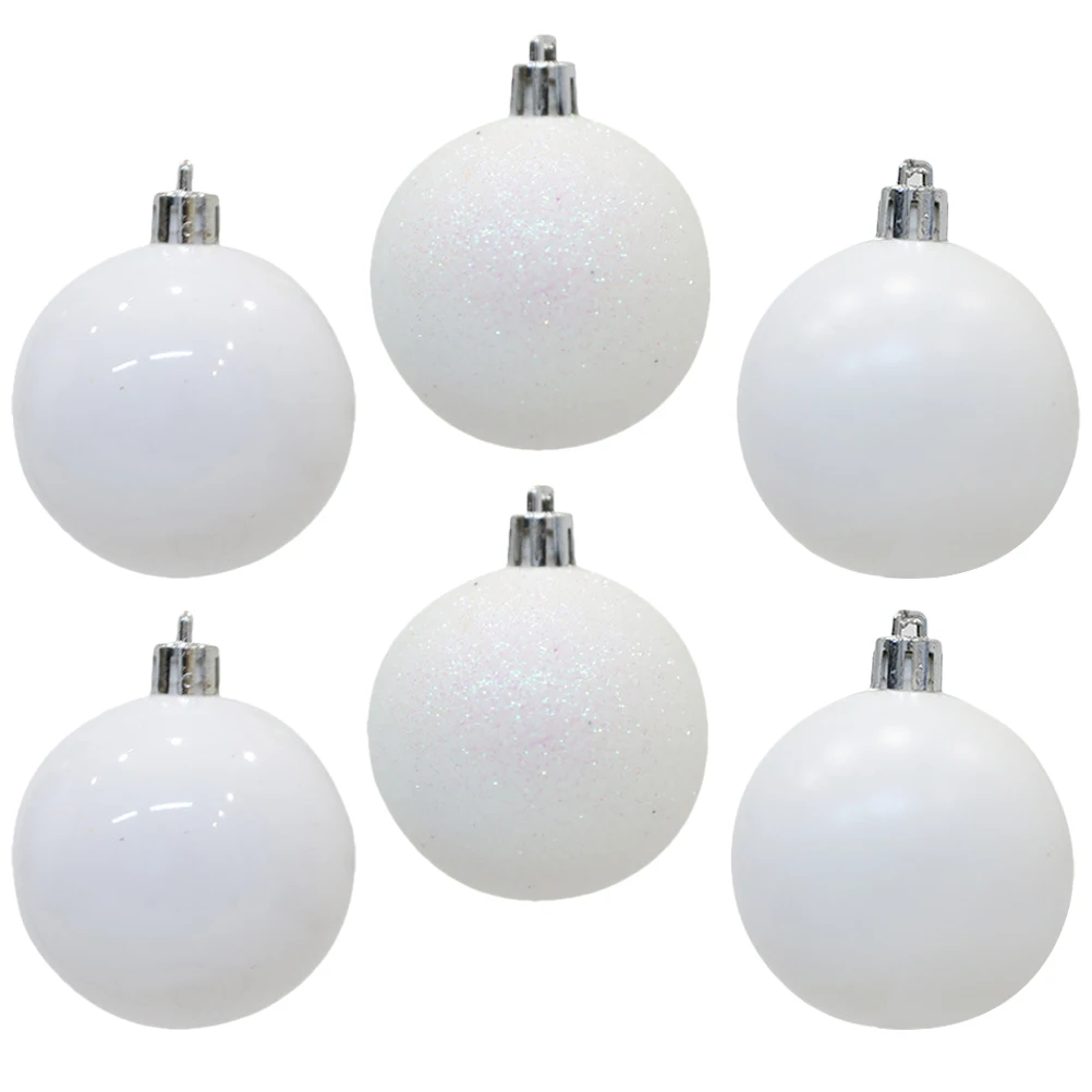 

6Pcs Christmas Tree Hanging Balls Plastic Lightweight Ornaments Xmas Party Supplies Fireplace Door Decorations