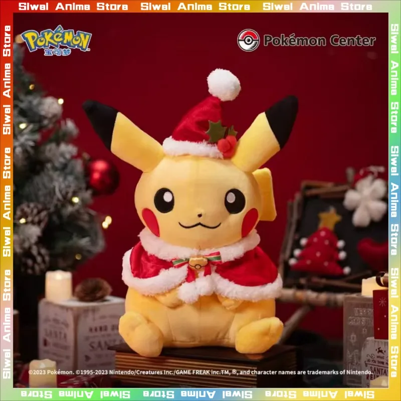 Pikachu Christmas Series Plush Toy Kawaii Anime Pokemon Pikachu Stuffed Doll Cute Cartoon Soft Throw Pillow Room Decoration Gift