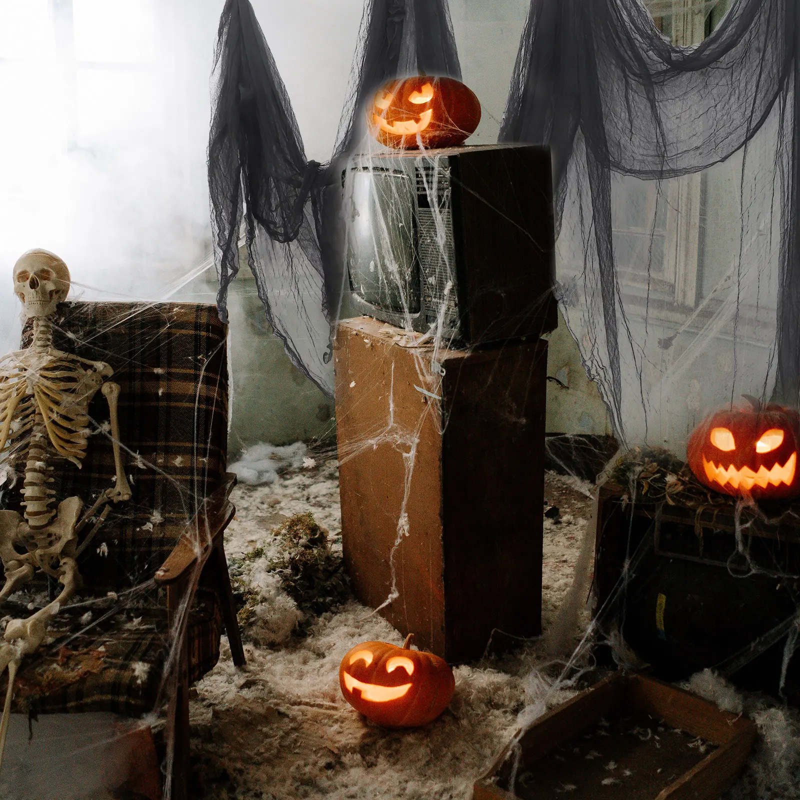 

Halloween Decor Black Gauze Decoration Decorations Festival Net Adornment Yarn Dyed