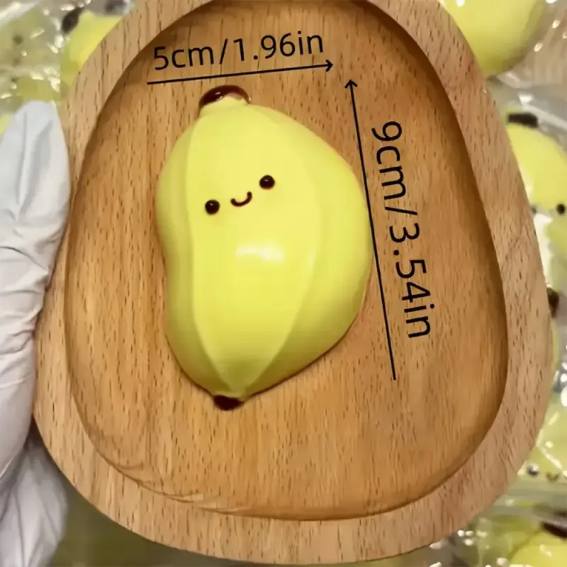 Taba Squishy Banana Squeeze Toy - Jouets sensoriels anti-stress mignons pour enfants et adultes, faux aliments doux, cadeau de farces pour anniversaire