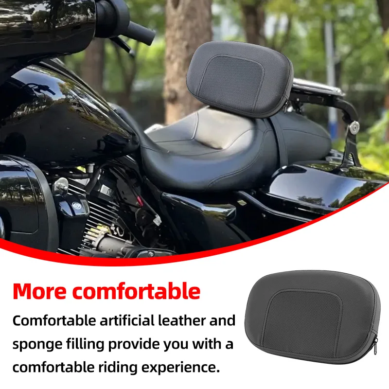 PU Leather Motorcycle Rear Passenger Sissy Bar Backrest Cushion Pad For Harley Chopper Touring For Honda For Suzuki Universal view 5