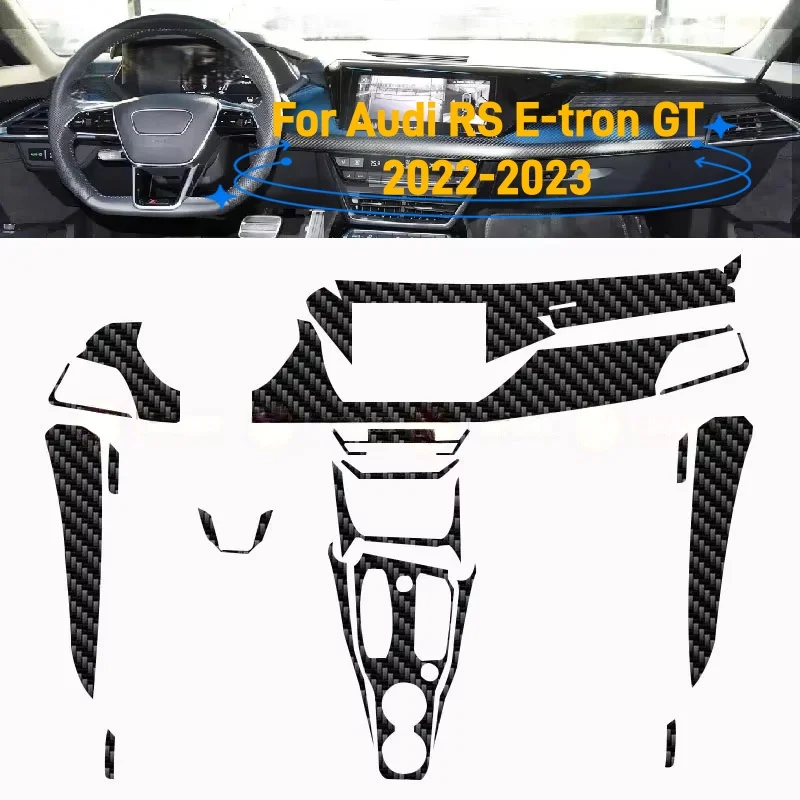 Für Audi RS E-tron GT 2022-2023 PET Carbon Faser Film Auto Interior Center Konsole Anti Scratch widerstehen Film Zubehör Bildschirm