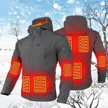 7-zone USB heating jacket for men's and women's waterproof winter warm electric washing jacket for warmth men's winter jacket