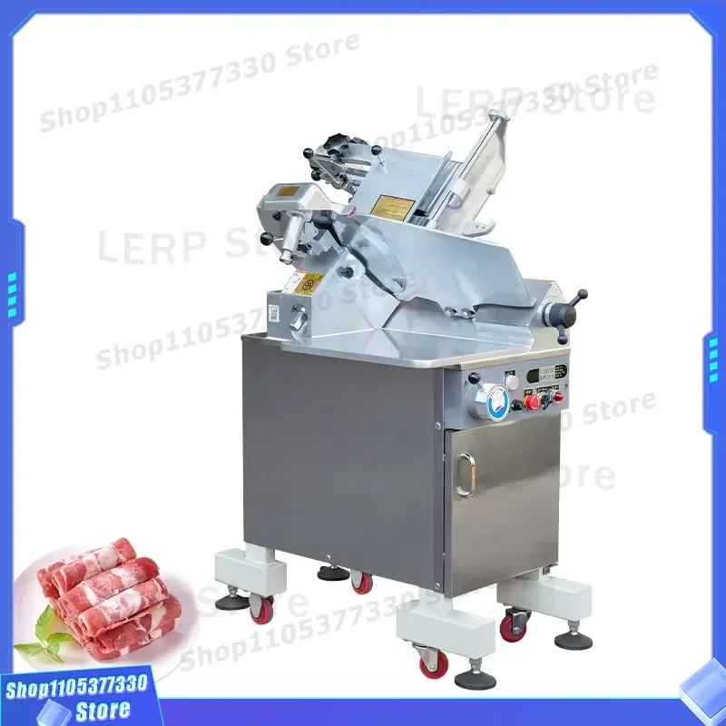 Commercial Vertical Electric Beef Cutter Automatic Frozen Meat Slicing Machine for Kitchen Heavy Duty Stainless Steel Blade