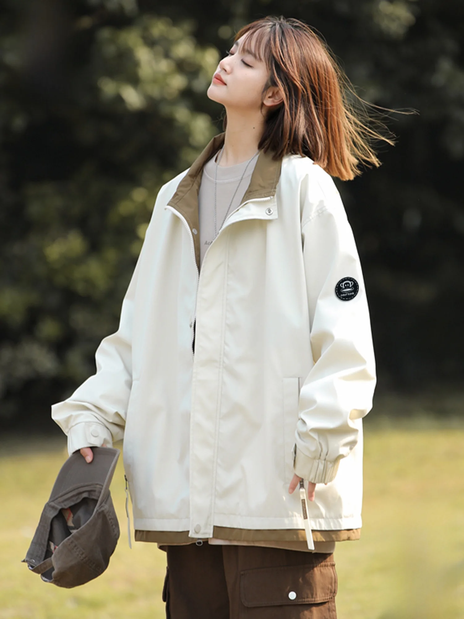 

PaulFrank Spring New American Casual Stand Collar Jaet Men's Loose Couple Sle Outerwear Large Mouth Monkey Brand