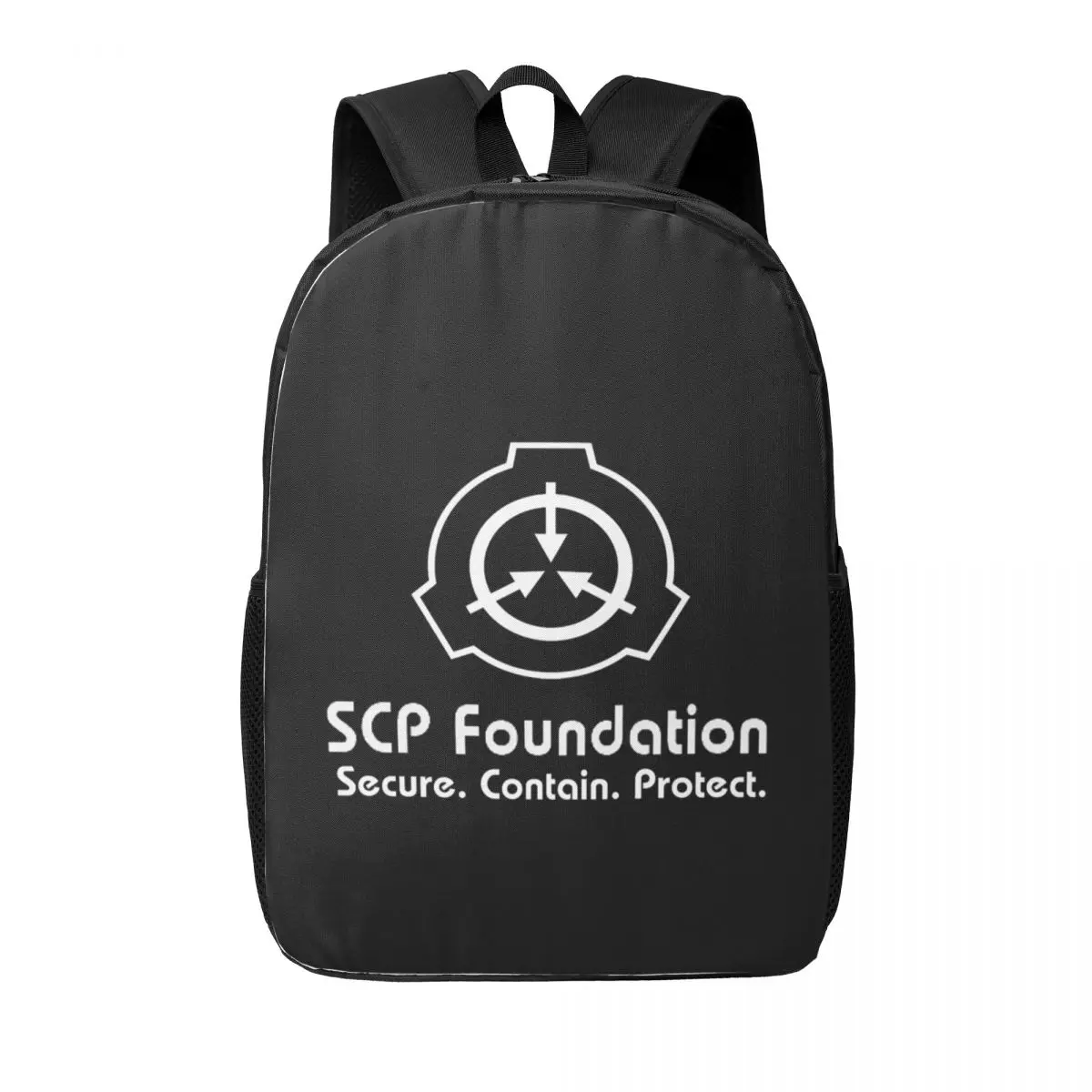 

Черные женские рюкзаки SCP Secure Contain Protect, сумка для книг для мальчиков и девочек, школьные сумки для студентов, портативный рюкзак для ноутбука, сумка на плечо