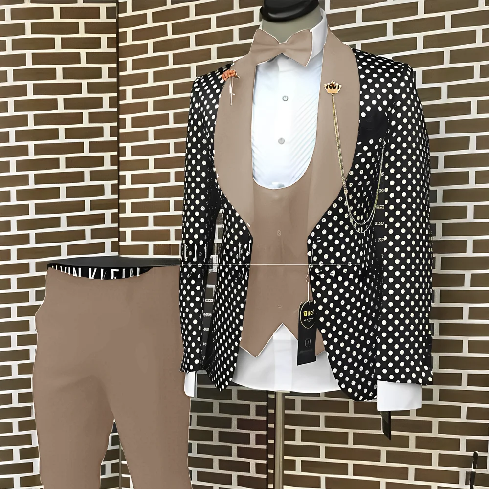 Spotted Men's Suit 3 Piece Set - огляд і ціна Men'S Grooming Spot