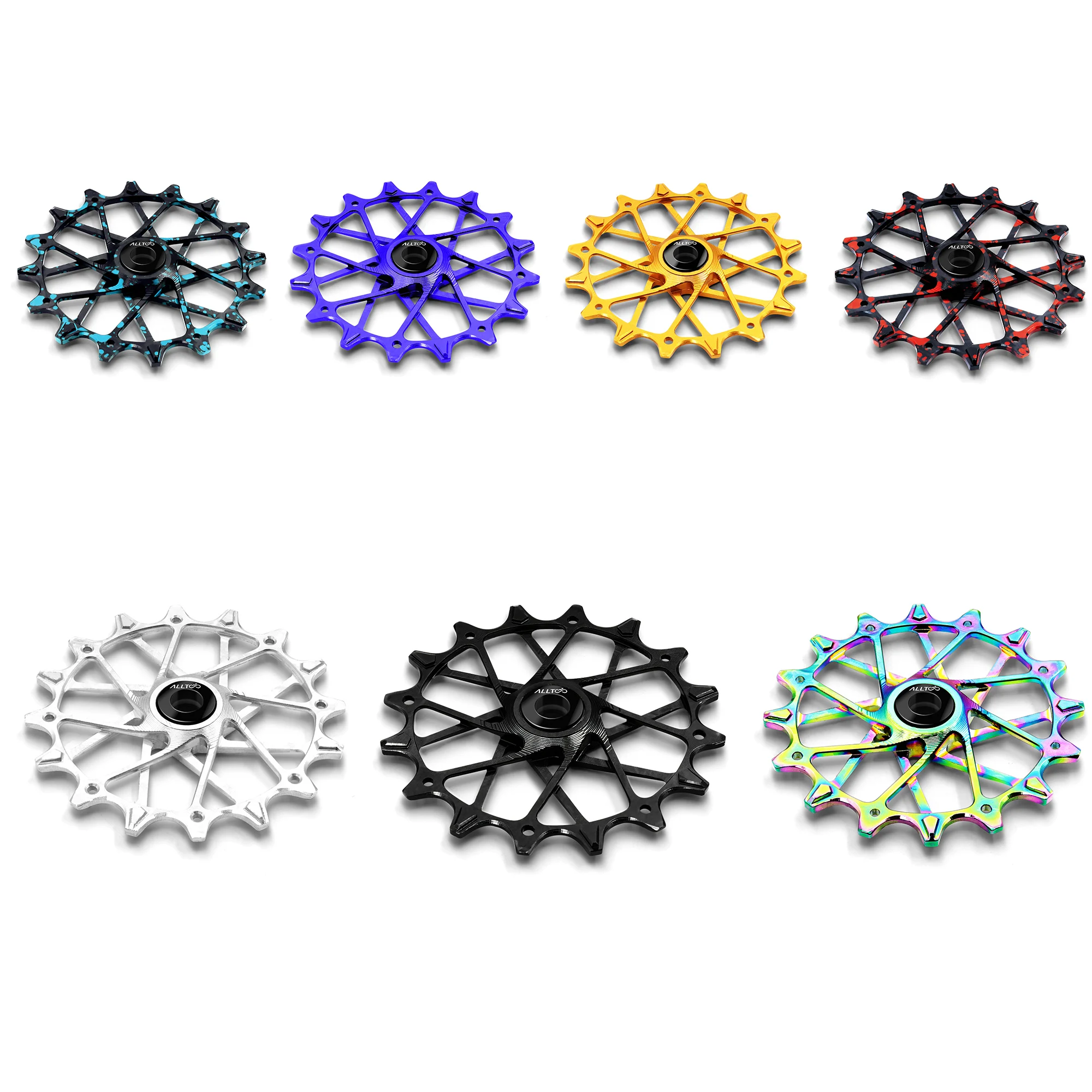 2PCS Bike Bicycle Part Pulley Cage Wheels for Garbaruk SRAM Shimano Ceramic Bearings Rear Derailleur Light-Weight Aluminum Alloy