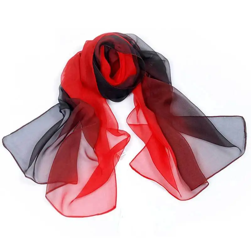 Gradient Fashion Chiffon Scarf Women\'s Long Wraps and Shawls Lady Spring Autumn Scarves Bandana 160*50cm