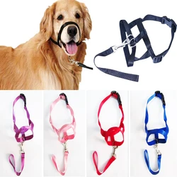 Nylon Adjustable Dog Muzzle Anti-barking Anti-bite Harness Head Collar Muzzle Dog Halter Training Leash Pey Supplies