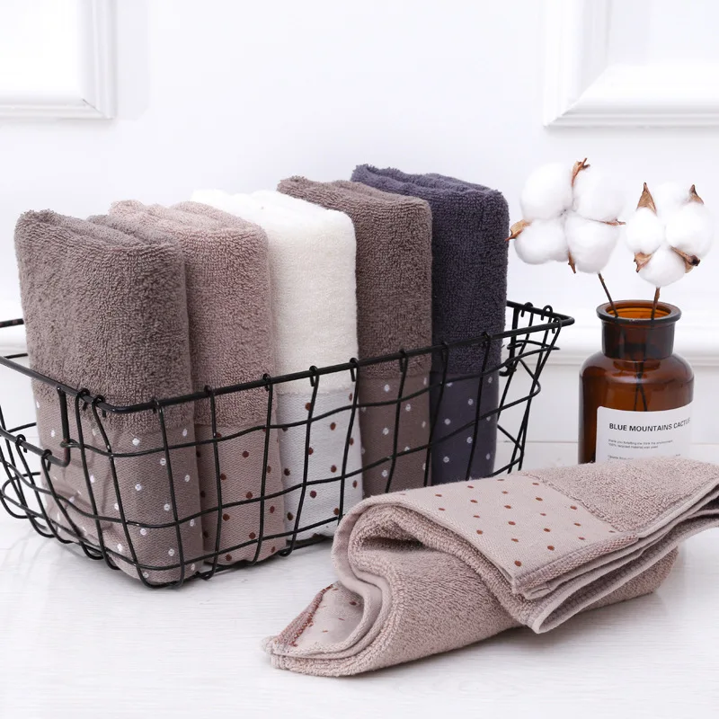 34*75cm Pure Cotton Bath Towels Pure Cotton High Grade Household Hotel Gift Towels Absorb Water Color Face Washing Fiber Towels