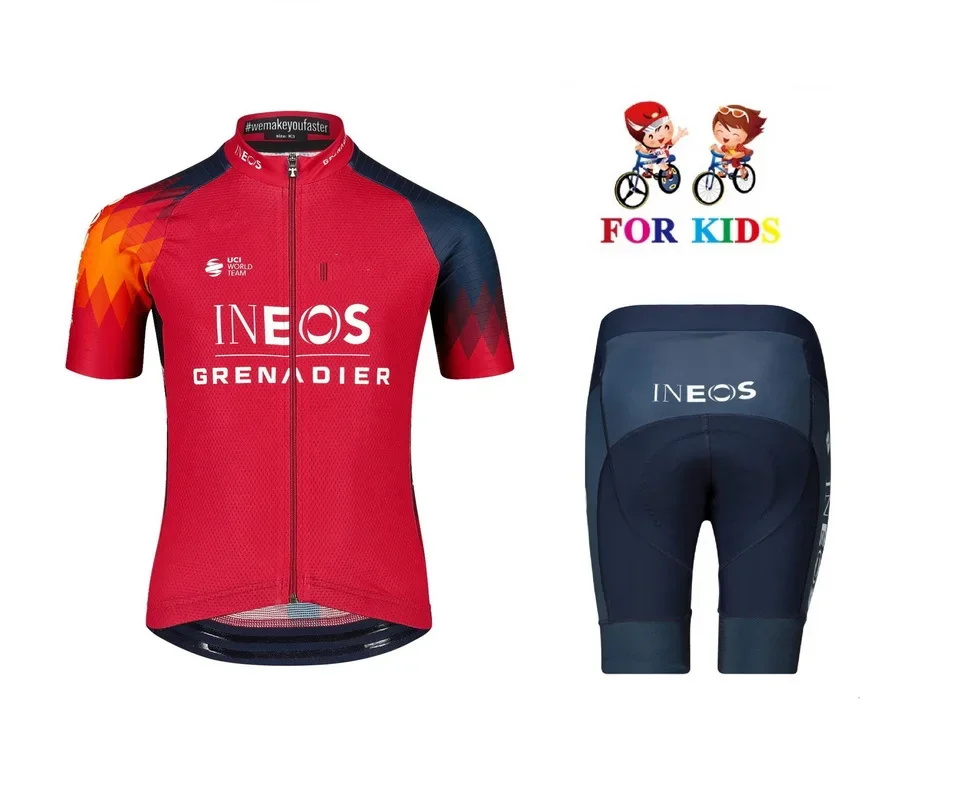 

KID'S 2023 INEOS Grenadier TEAM Children Cycling Jersey Short Sleeve Bicycle Clothing With Shorts Ropa Ciclismo