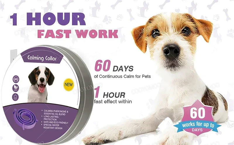 New Release Dog Calming Pheromone Collar Cat Relieve Anxiety Adjustable Comfortable Collar For Puppy Kitten Large Dog Accessorie