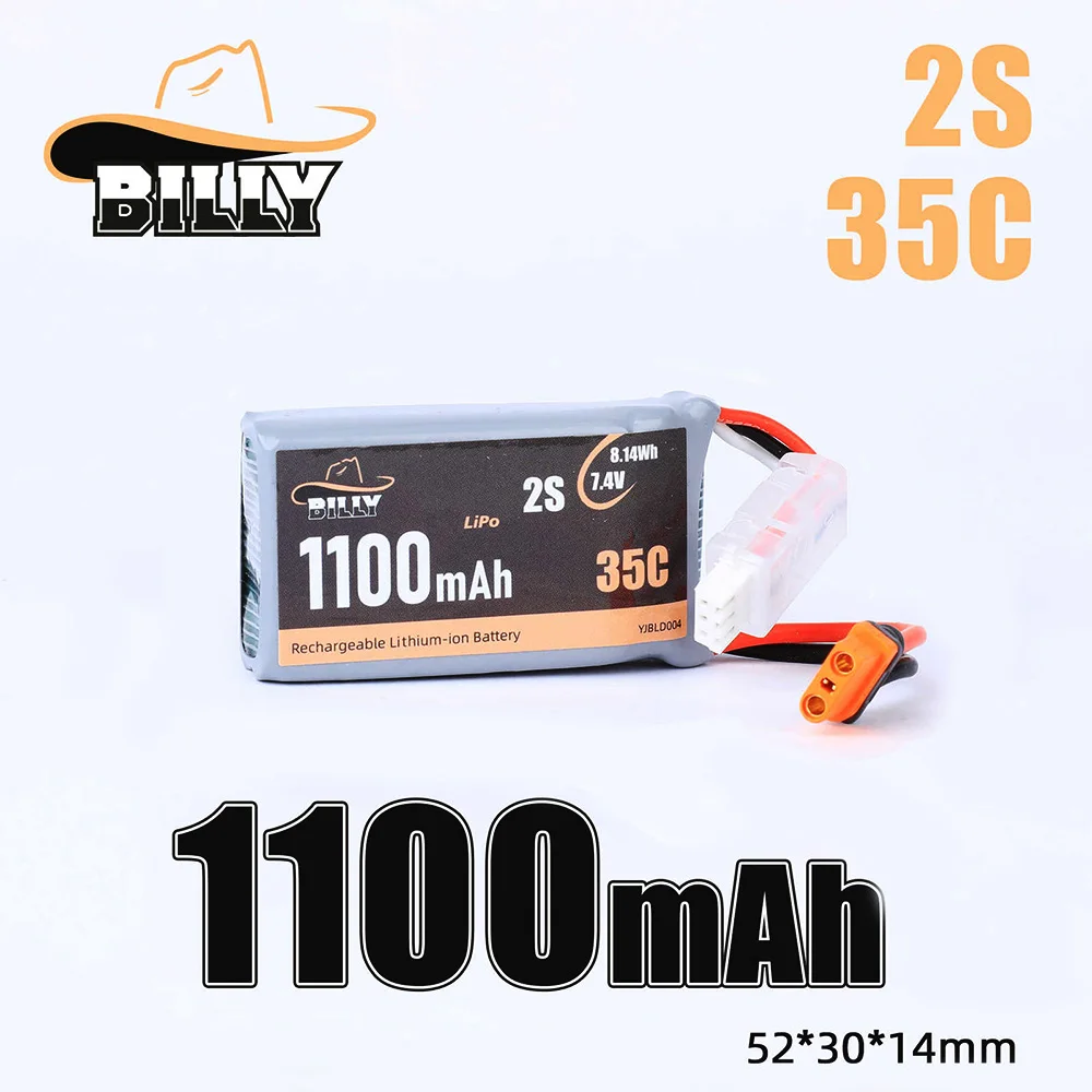 BILLY IC2 plug 1100mAh 7.4V 2S lithium battery remote control model car for MINI LMT UTB18