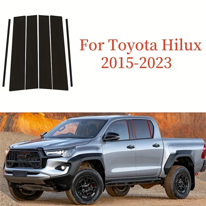 

For Toyota Hilux 2015-2023 Car Window Molding Center Pillar Mirror Decorative Sticker Door&window column BC pillar