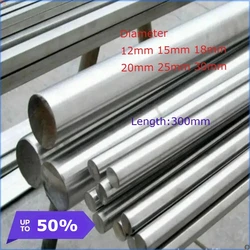 12 mm 15 mm 18 mm 20 mm 25 mm 30 mm 304 roestvrijstalen staafas 300 mm lange staaf lineaire ronde grondvoorraad L = 30 cm