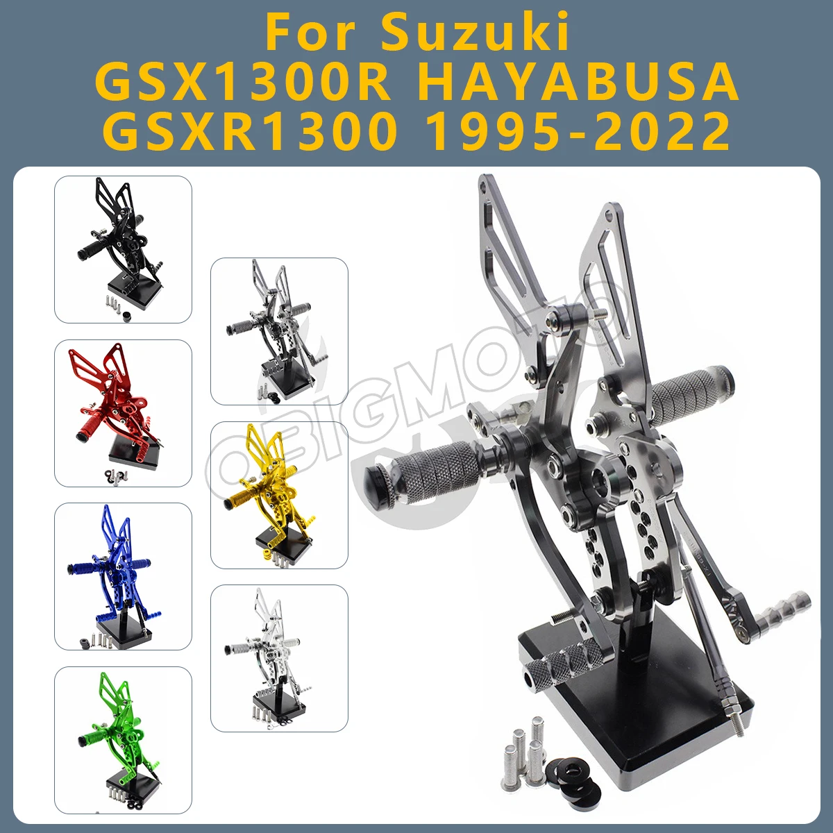 

CNC Motorcycle Rearset Footpeg Rear Footrest Foot Pegs Pedal Rearsets For Suzuki GSX1300R HAYABUSA GSXR1300 GSX 1300R 2022-1995