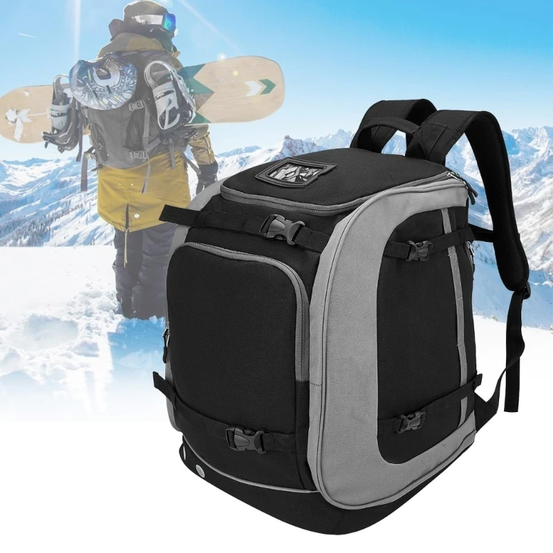 

Ski Boot Backpack Waterproof Snowboard Travel Luggage Snow Bags for Youth Men Ski Helmet Goggles Gloves Skiing Gear Bag