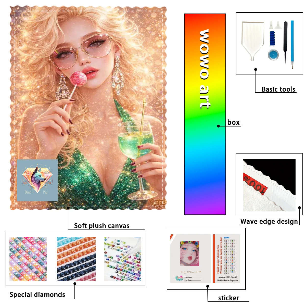 

【Piu Diamond Art】Набор для тиснения Diamond Stamping Kit DE FIESTA DULCE из 100% смолы FD+AB+CR: Идеальное произведение, которое стоит приобрести