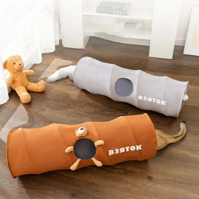 

Portable Foldable Cat Tunnel Toy Funny Cartoon Easy To Store Hide Seek Resting Playing Kitten Toy Interactive Zabawki Dla Kota