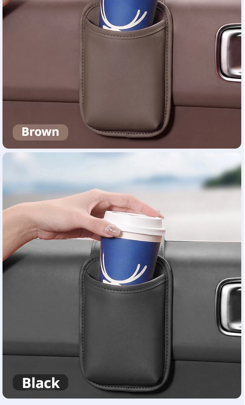 SEAMETAL Auto-Türbecherhalter-Organizer aus Leder, Wasserdichter Getränkehalter, Aufbewahrungstasche, Universelles Innenausstattungszubehör für Fahrzeuge – Detail 12