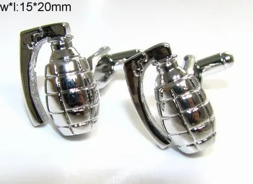 iGame Antitank Grenade Cuff Links Quality Brass Material Silver Color  