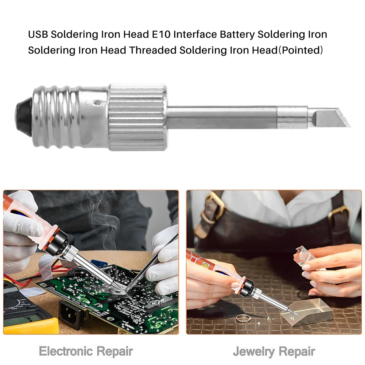 Punte di saldatura in ottone da 3 pezzi Punte di saldatura per testa di saldatore USB per stazioni di saldatura con interfaccia E10