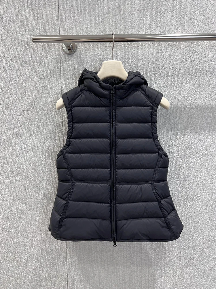 SVORYXIU Autumn winter New style Leisure Style Fried Spare Ribs Hooded collar Down Vest Woman Fashion white Keep warm Down Vest