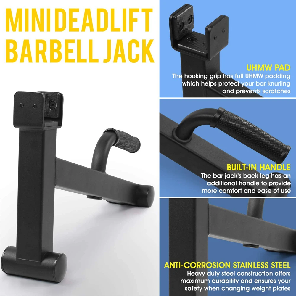 Mini Deadlift Barbell Jack with Non-Slip Rubber Handle – Suitable for Loading, Unloading and Changing Weight Plates