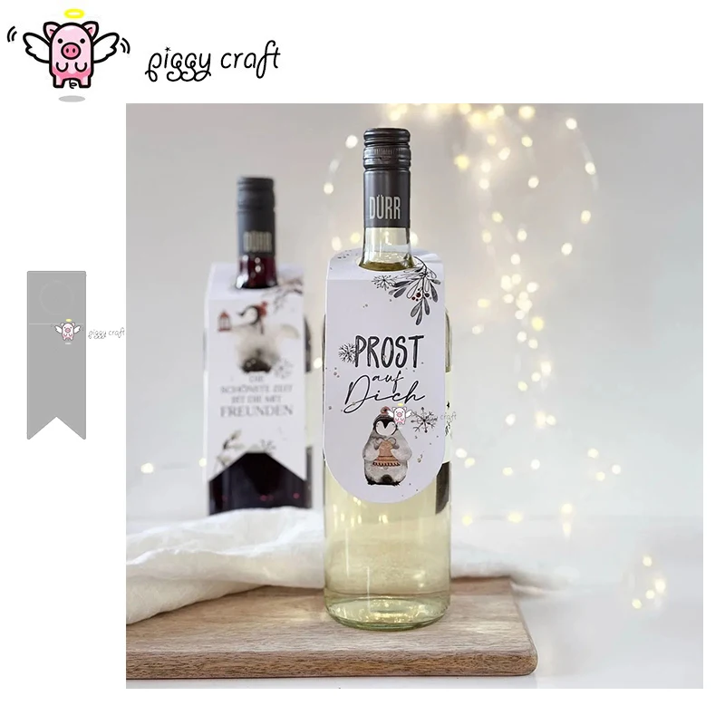Piggy Craft metal cutting dies cut die mold Wine glass tag decoration Scrapbook paper craft knife mold blade punch stencils dies