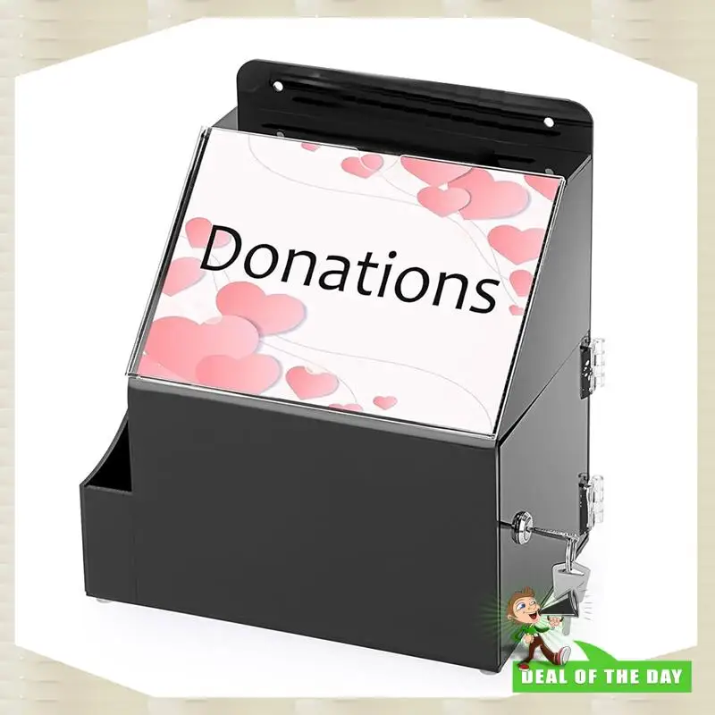 24-Hour Delivery Acrylic Suggestion Box With Lock Wall Mounted Acrylic Donation Box With 5X7inch Sign Slot Office Ballot Boxes