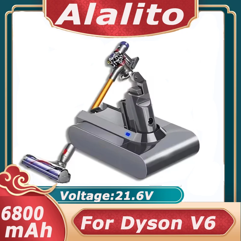 for Dyson Battery V6 21.6V 12800Ah Replacement DC62 DC59 DC58 SV03 SV04 SV09 Animal Motorhead V6 Slim Absolute Vacuum Batter