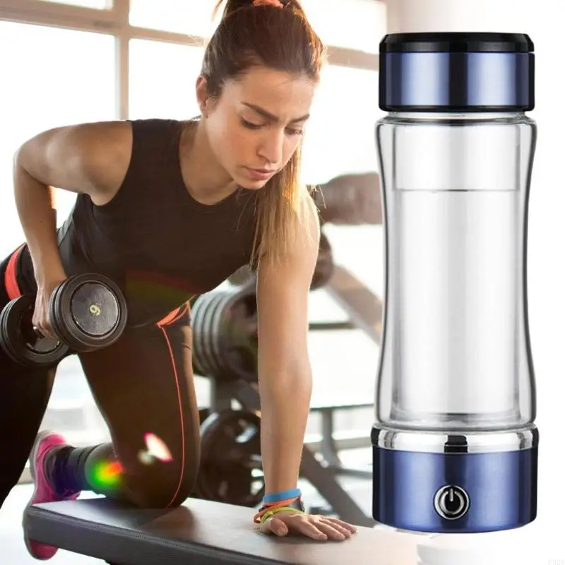 F92F USB تقنية التحليل الكهربائي القابل لإعادة الشحن زجاجة المياه 350 مل كوب شرب الكأس هيدروجينات أيونات المولد مؤين