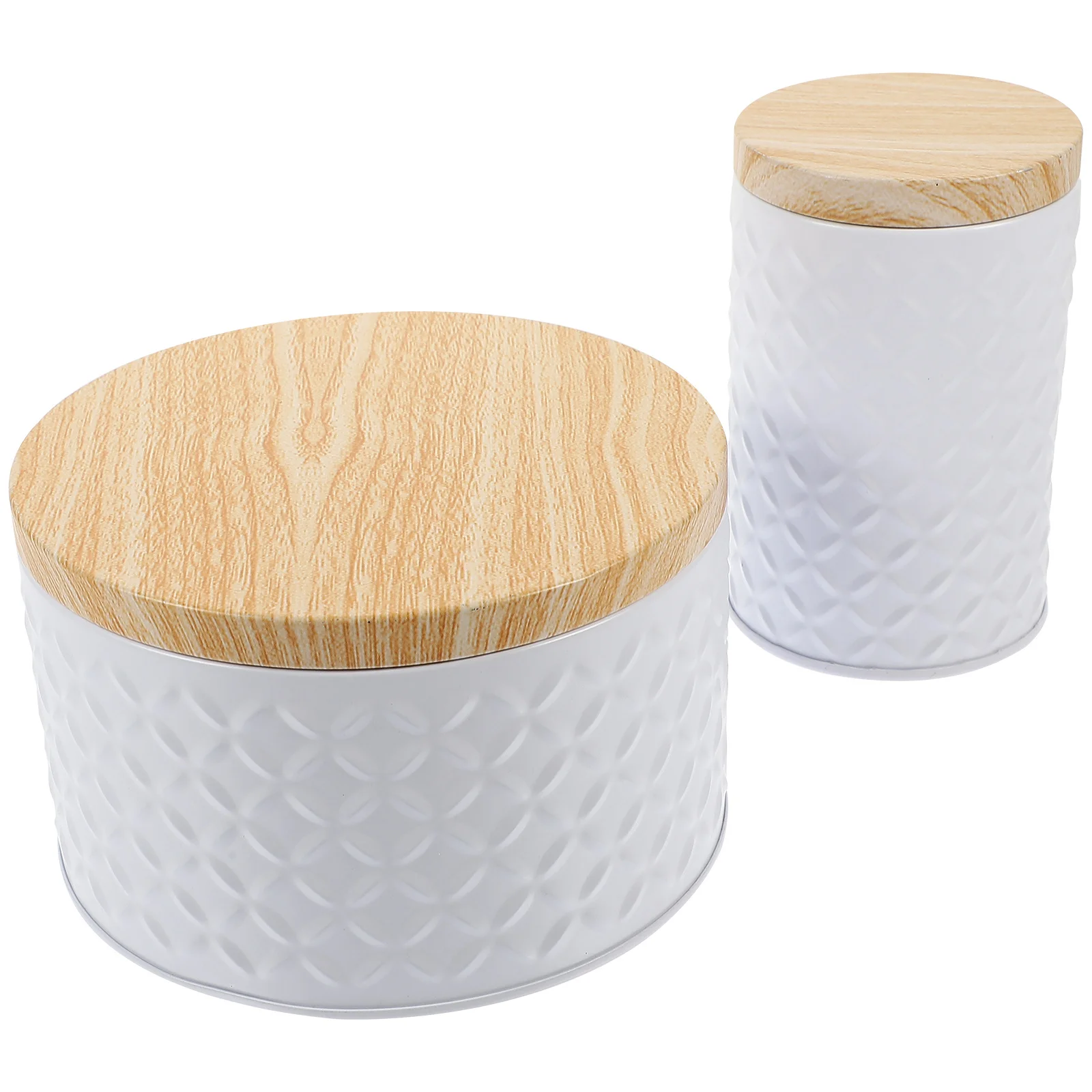 

2Pcs Iron Candy Holders Airtight Storage Jars for Snacks Dried Fruits Kitchen Pantry Containers Iron Jar with Lid