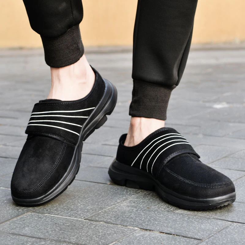 YISHEN Winter Women Men's Cotton Slippers Outdoor Indoor Home Shoes Warm Non-Slip Flats Platform For Couple Slip On Ladies Shoes