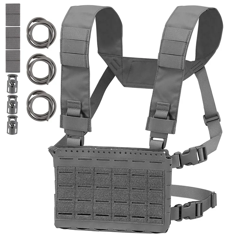 

Split tactical chest hanging, laser cut MOLLE front panel