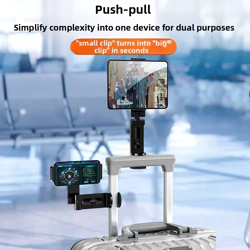 Travel Folding Storage Clamp Arm Multifunctional Tablet Bracket Plastic Lightweight Carry Adjustable Mobile Phone Shelf