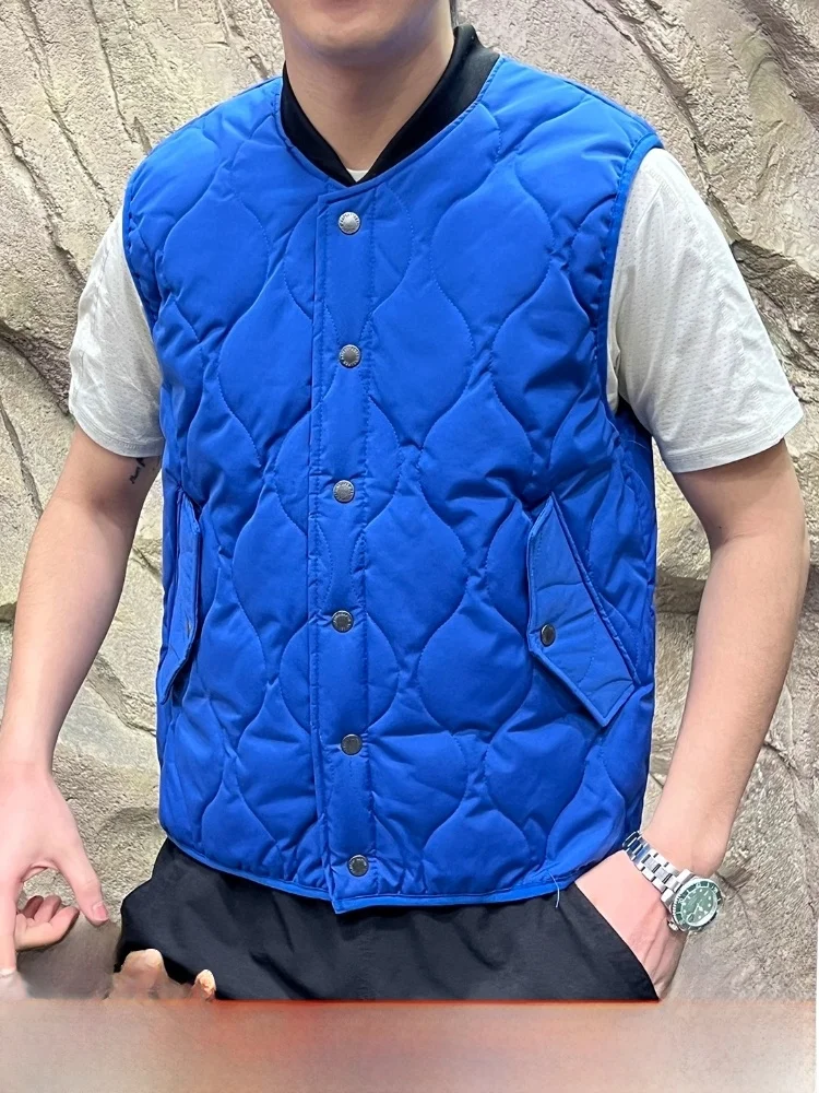 

Couples Outdoor Autumn Winter Thermal Cotton Vest Unlined Quilted Water Resistant Stand Fit Youth Faion Single Button Cl...