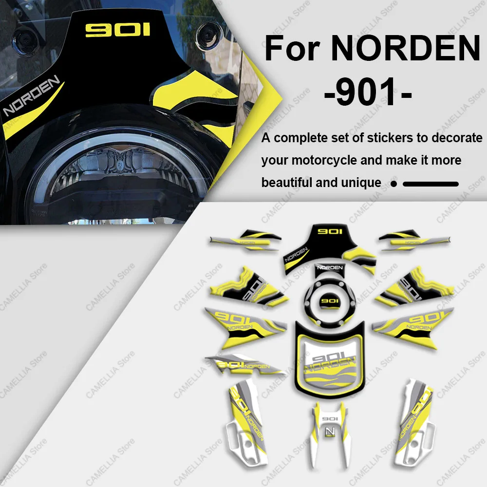 

for Husqvarna Norden 901 2024 Motorcycle Sticker Set New 3D Epoxy Resin Waterproof Motorcycle Fuel Tank Floor Protection Sticker