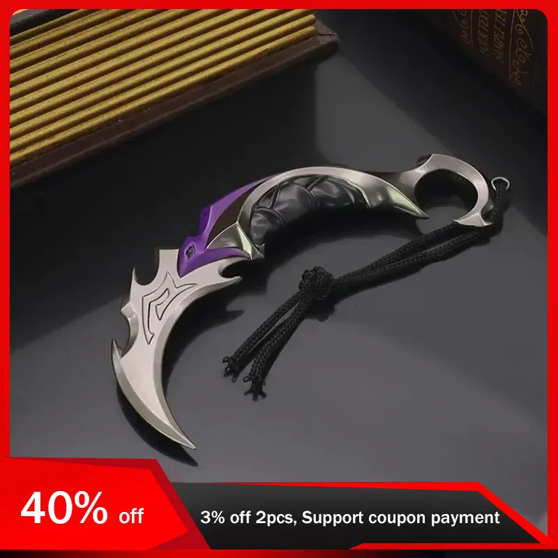 

15cm Valorant Skin Melee Reaver Karambit Claw Knifes Toy Sword Cosplay Bali Song Metal Weapon Model Game Peripheral Boys Gifts