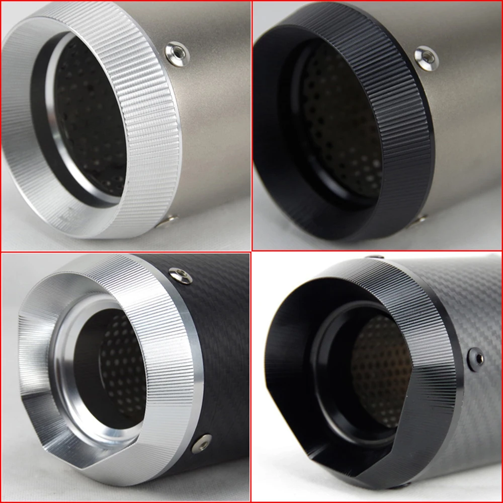 Universal Motorcycle Exhaust CNC Carbon Fiber Escape Muffler For Kawasaki Z900 FZ6 RC390 S1000XR image 5