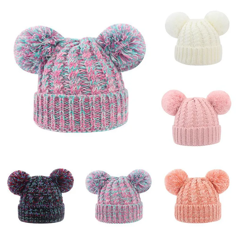 

Kids Hats Bobble Children Cap Pom Pom Beanies Hat Infant Bonnet Accessories