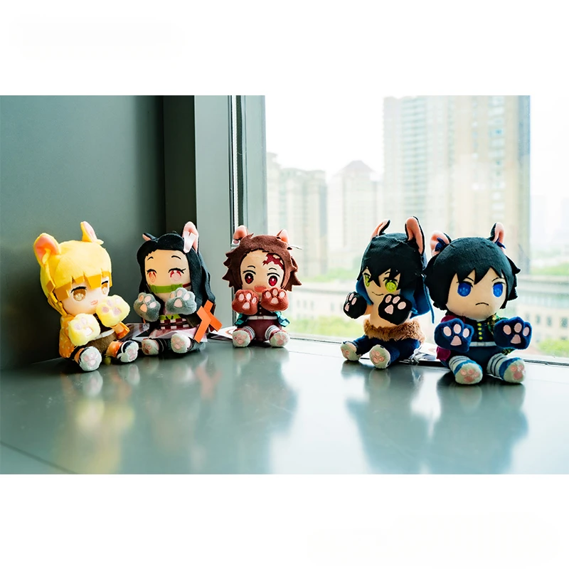 

Anime Demon Slayer Tomioka Giyuu Agatsuma Zenitsu Hashibira Inosuke Kamado Tanjirou Cosplay Cushion Stuffed Toys Mascot Ornament