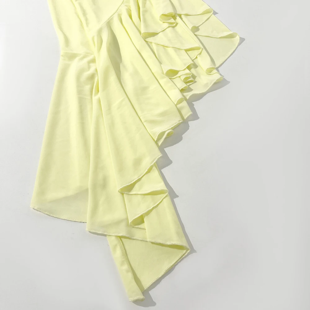 Spring 2024 New Women's Dress Y2k Stereoscopic Flower Decoration Pleated Slim Irregular Hem Round Neck Sleeveless Long Dresses