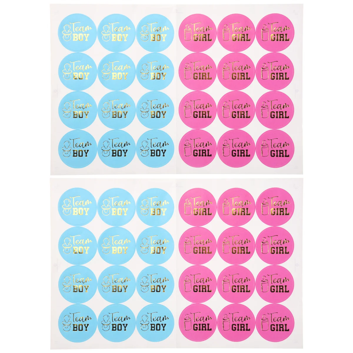 48 Pieces Gender Reveal Stickers Games Team Boy & Team Girl Perfect Gender Reveal Supplies Boy and Girl Stickers