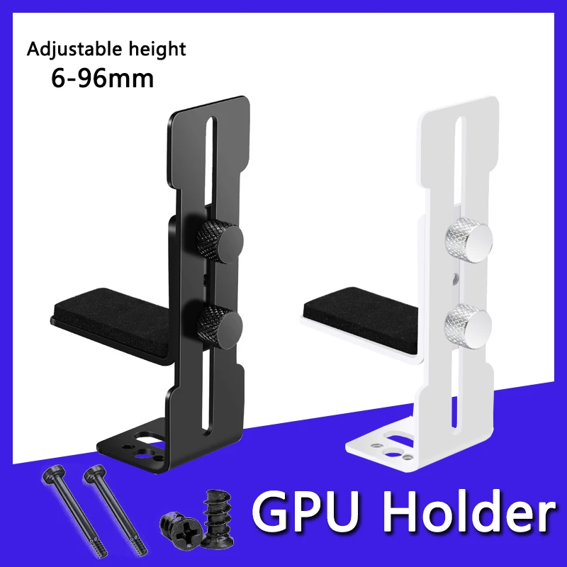 Computer Graphics Card Holder Chassis Fan Support Fixed Metal Bracket 6-96mm Adjustable GPU Holder