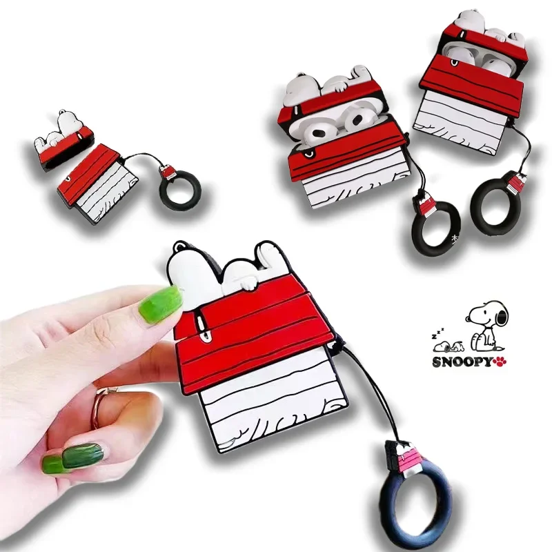 New Snoopy IPhone AirPods Pro 1 2 3 Generation Cute Creative Anime Silicone Bluetooth Headset Charging Case Protective Case Gift