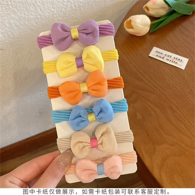 6PC Girls Hair Bows Set - Elastic Flower Headbands for Babies, Soft Non-Slip Hair Accessories