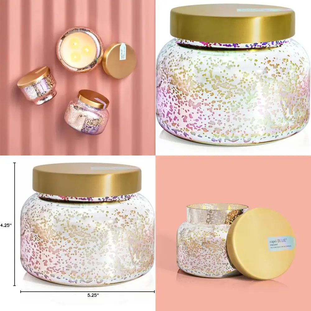 

Долговечные ароматические свечи из соевого воска с эффектом иризации в декоративных банках - Роскошные подарки для мужчин и женщин - Volcano (28 унций)